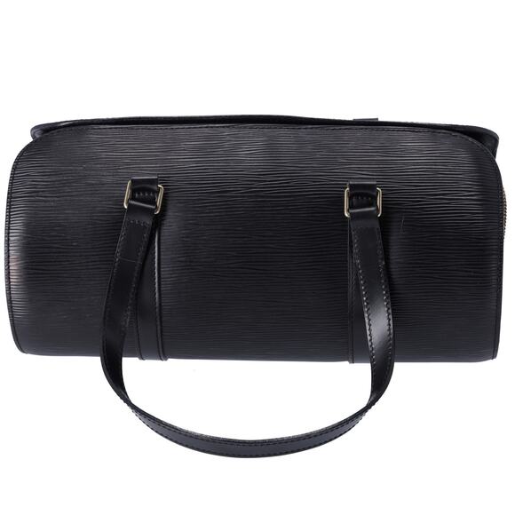 Louis Vuitton Soufflot Epi Handbag M52222 Black Leather LV logo Engraved - Picture 4 of 9